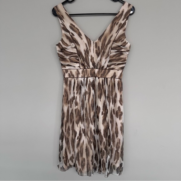 Luisa Cerano 100% Silk Leopard Print Dress Size 4 - Picture 5 of 6